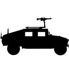 Military 4x4 vehicle silhouette vector image