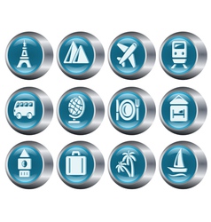 Travel buttons vector image