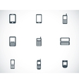Black mobile phone icons set vector image