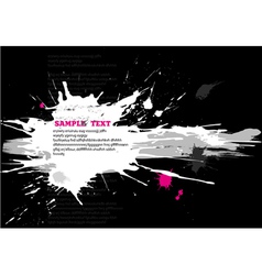 Grunge black banner with splats vector image
