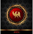 Golden medallion with heraldic eagle - vector image