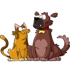 Dog and cat vector image