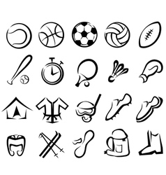 Sports equipment set isolated icons vector image