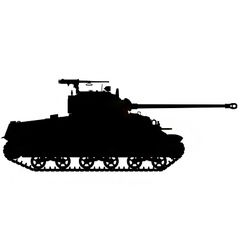 World war two tank silhouette vector image