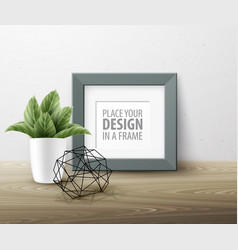 Mock up frame wall of the interior background vector image