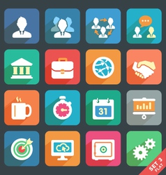 Office and business Flat icons vector image