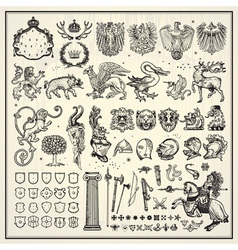 Heraldic elements collection vector image