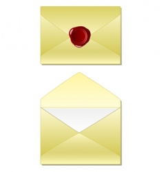 Old envelope with wax seal vector image
