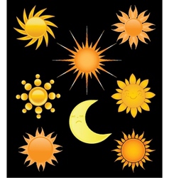 Suns collection Suns collection vector image