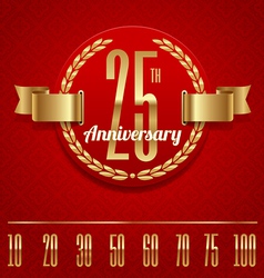 Decorative anniversary golden emblem - vector image
