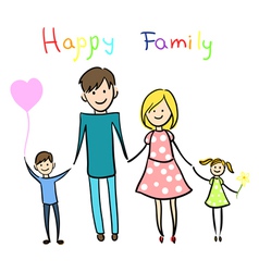 Happy family holding hands and smiling vector image