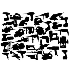 Power tool silhouettes vector image