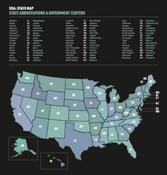 USA state zip codes map vector image