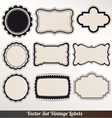 Frame labels Set ornamental vintage decorat vector image