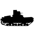 World war two tank silhouette vector image