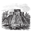 Palenque Pyramid vintage engraving vector image
