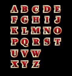 Golden style alphabet vector image