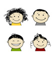 Smiling people icons for your design vector image