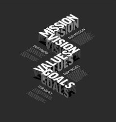 Company profile template with mission vision Vector Image