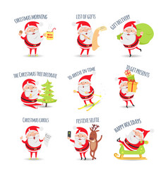 Santa claus routine collection of vector image