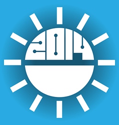 New year 2014 icon vector image