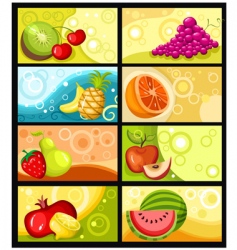 Fruit card set vector image