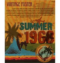 Retro grunge summer poster vector image