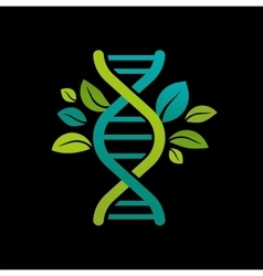 DNA genetic icon - tree with green leaves vector image