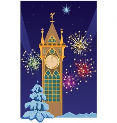 Christmas tower vector image