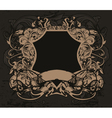 Shield with floral and grunge vector image