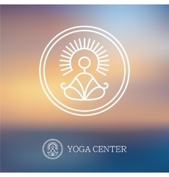Round linear yoga logo Round linear yoga logo vector image