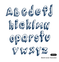 Hand drawn alphabet vector image