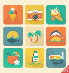 Summer icons vector image