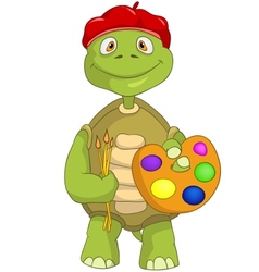Funny Turtle Artist vector image