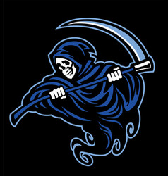 Skull of grim reaper with the sickle vector image