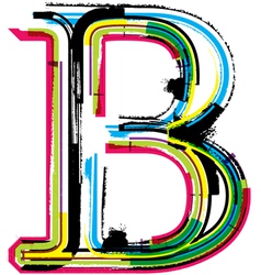 Grunge colorful font Letter B vector image