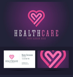 Health care logo and business card template vector image