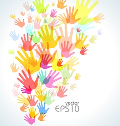 Colorful hand print background vector image