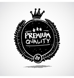 Doodle label premium quality Doodle label premium quality vector image