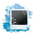 Grunge winter polaroid with snowflakes vector image