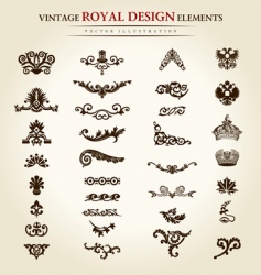 Flower vintage royal design element vector image