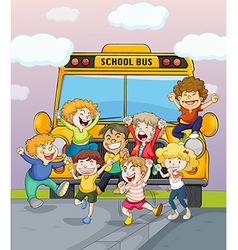 Happy children jumping for joy vector image