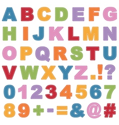 Stitched alphabet vector image
