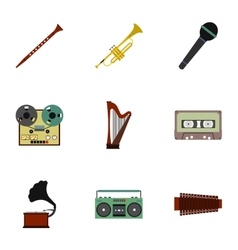 Musical device icons set flat style vector image