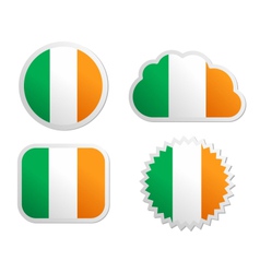 Ireland flag labels vector image