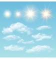 Sky creator Set realistic clouds and sun vector image
