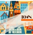 Town background design with cute colorful houses Town background design with cute colorful houses vector image