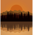 Sunset mountain vector image