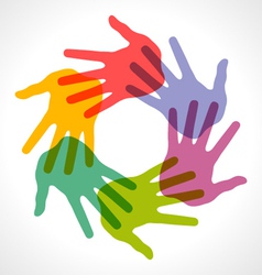Icon of colorful hand prints vector image