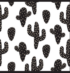 Cactus plant seamless pattern abstract vector image